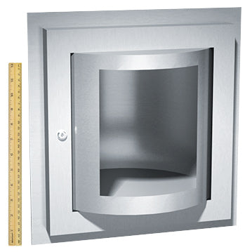 ASI 0515 Commercial Turntable Specimen Pass Box, 5-7/8" W x 10-7/16" H x 10" D, Recessed-Mounted, Stainless Steel w/ Satin Finish