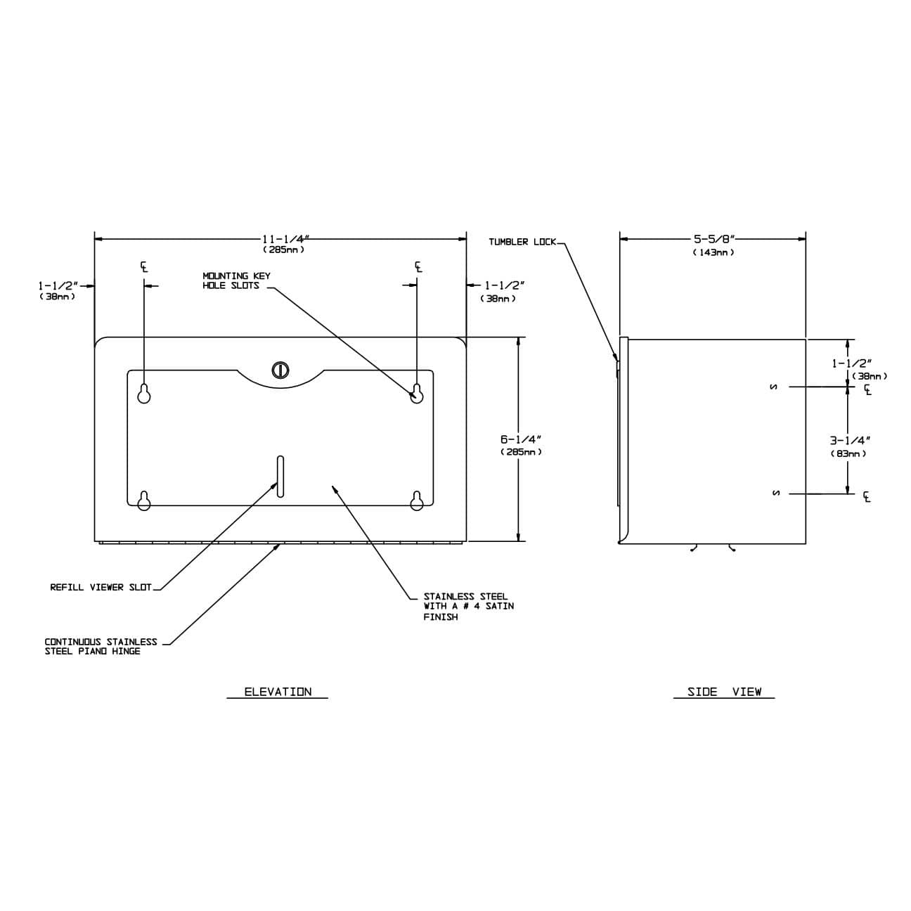 ASI 0245-SS Commercial Paper Towel Dispenser, Surface-Mounted, Stainless Steel - TotalRestroom.com