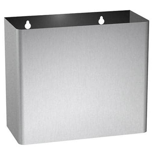 ASI 0827 Commercial Restroom Waste Receptacle, 2 Gallon, Surface-Mounted, 10-1/2" W x 9" H, 4-3/4" D, Stainless Steel - TotalRestroom.com