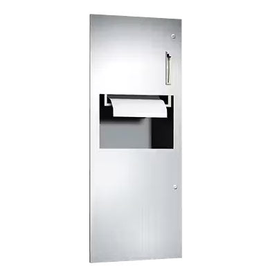 ASI 64696 Combination Commercial Paper Towel Dispenser/Waste Receptacle, Recessed-Mounted, Stainless Steel