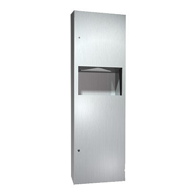 ASI 6462-2 Combination Commercial Paper Towel Dispenser/Waste Receptacle, Semi-Recessed-Mounted, Stainless Steel