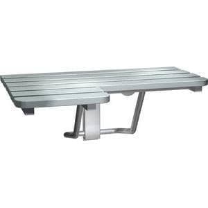 ASI 8208-R Right Handed Commercial Folding Shower Seat, 33" W x 22-7/8" D, Stainless Steel - TotalRestroom.com
