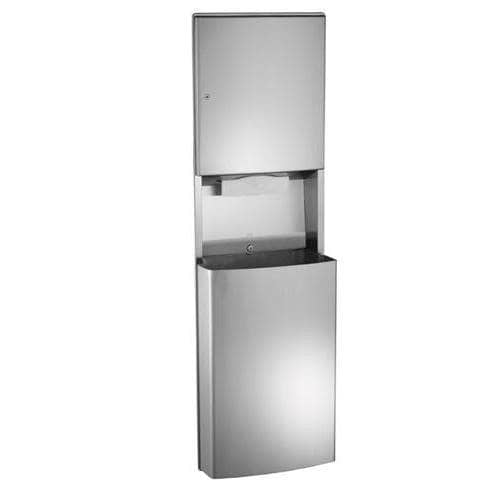 ASI 20469 Combination Commercial Paper Towel Dispenser/Waste Receptacle, Recessed-Mounted, Stainless Steel - TotalRestroom.com