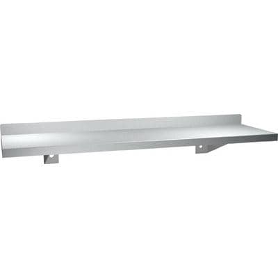 ASI 0694-48, Commercial Shelf w/ Backsplash, 5" D x 12" L, Stainless Steel w/ Satin Finish - TotalRestroom.com