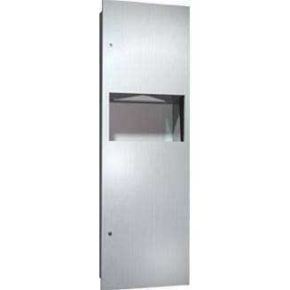 ASI 6462-9 Combination Commercial Paper Towel Dispenser/Waste Receptacle, Surface-Mounted, Stainless Steel - TotalRestroom.com