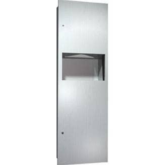 ASI 6462-9 Combination Commercial Paper Towel Dispenser/Waste Receptacle, Surface-Mounted, Stainless Steel - TotalRestroom.com