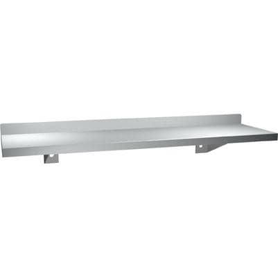 ASI 0694-48, Commercial Shelf w/ Backsplash, 5" D x 18" L, Stainless Steel w/ Satin Finish - TotalRestroom.com
