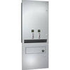 ASI 04684-TM-25 Commercial Restroom Sanitary Napkin/ Tampon Dispenser, 25 Cents, Recessed-Mounted, Stainless Steel - TotalRestroom.com