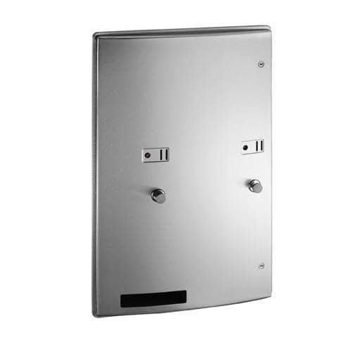 ASI 204684-25 Commercial Restroom Sanitary Napkin/ Tampon Dispenser, 25 Cents, Roval-Recessed-Mounted, Stainless Steel - TotalRestroom.com