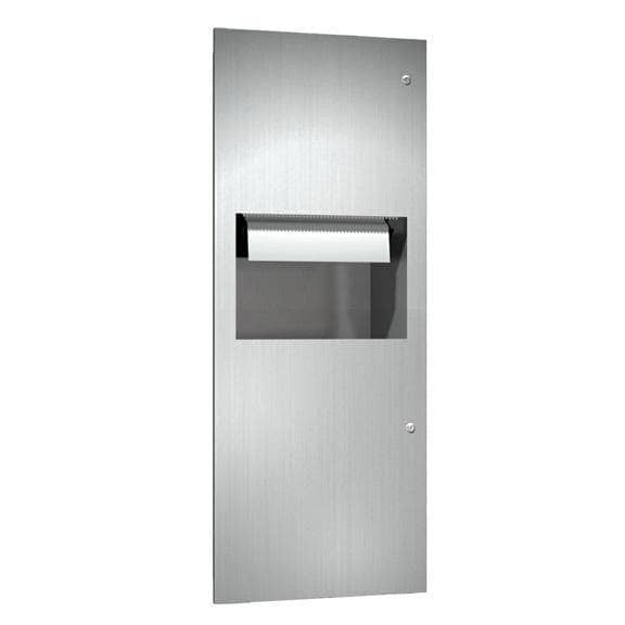 ASI 64696A-6 Combination Commercial Paper Towel Dispenser/Waste Receptacle, Semi-Recessed-Mounted, Stainless Steel - TotalRestroom.com