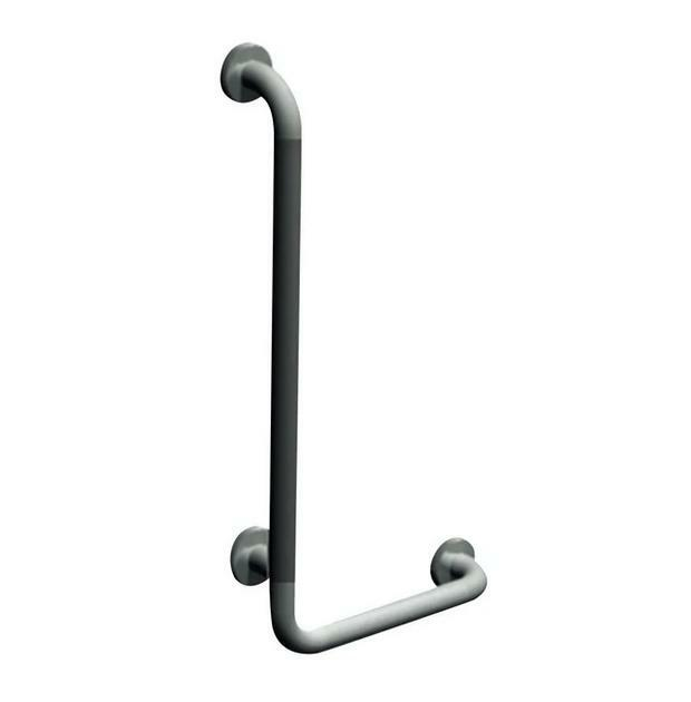 ASI 3704-LP (32 x 16 x 1.25) Commercial Left Hand Grab Bar, 1-1/4" Diameter x 32" Length, Stainless Steel (Peened)