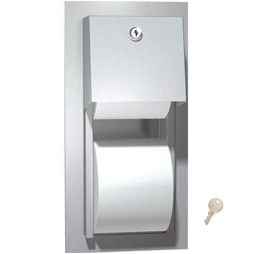 ASI 0031 Commercial Toilet Paper Dispenser, Recessed-Mounted, Stainless Steel w/ Satin Finish