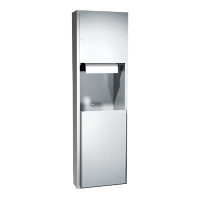 ASI 04692AC-6 Combination Commercial Paper Towel Dispenser/Waste Receptacle, Semi-Recessed-Mounted, Stainless Steel