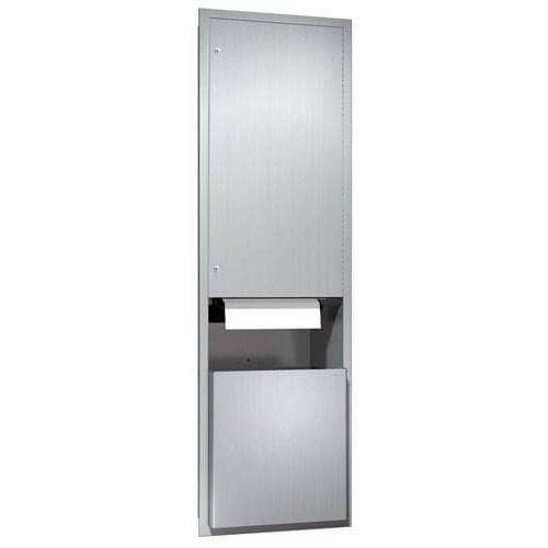 ASI 046921AC-6 Automatic Combination Commercial Paper Towel Dispenser/Waste Receptacle, Semi-Recessed-Mounted, Stainless Steel - TotalRestroom.com