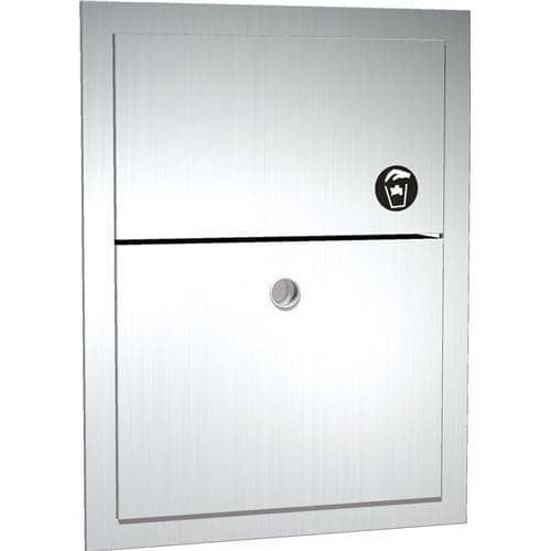 ASI 0473-1A Commercial Restroom Sanitary Napkin Disposal w/ Lock, Surface-Mounted, Stainless Steel - TotalRestroom.com