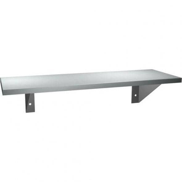 ASI 0692-848 Commercial Raised Edge Restroom Shelf, 8" D x 48"L, Stainless Steel w/ Satin Finish - TotalRestroom.com