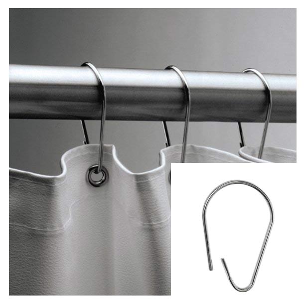 Bobrick B-204-1 Commercial Shower Curtain Hook, Stainless Steel (QTY 1)