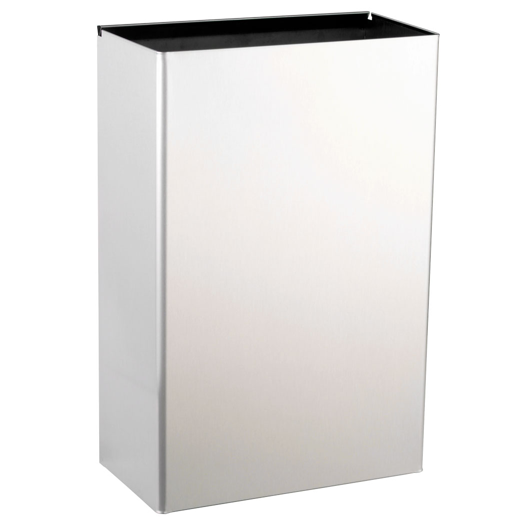 Bobrick B-367-60 Commercial Restroom Interchangeable Waste Receptacle, 12 Gallon, Surface-Mounted, Stainless Steel