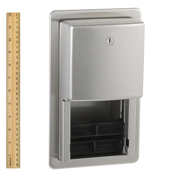 Bobrick B-4388 Commercial Toilet Paper Dispenser, Recessed-Mounted, Stainless Steel w/ Satin Finish