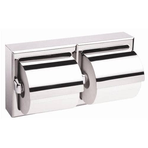 Bobrick B-6999 Commercial Toilet Paper Dispenser w/ Hood, Surface-Mounted, Stainless Steel w/ Bright-Polished Finish - TotalRestroom.com