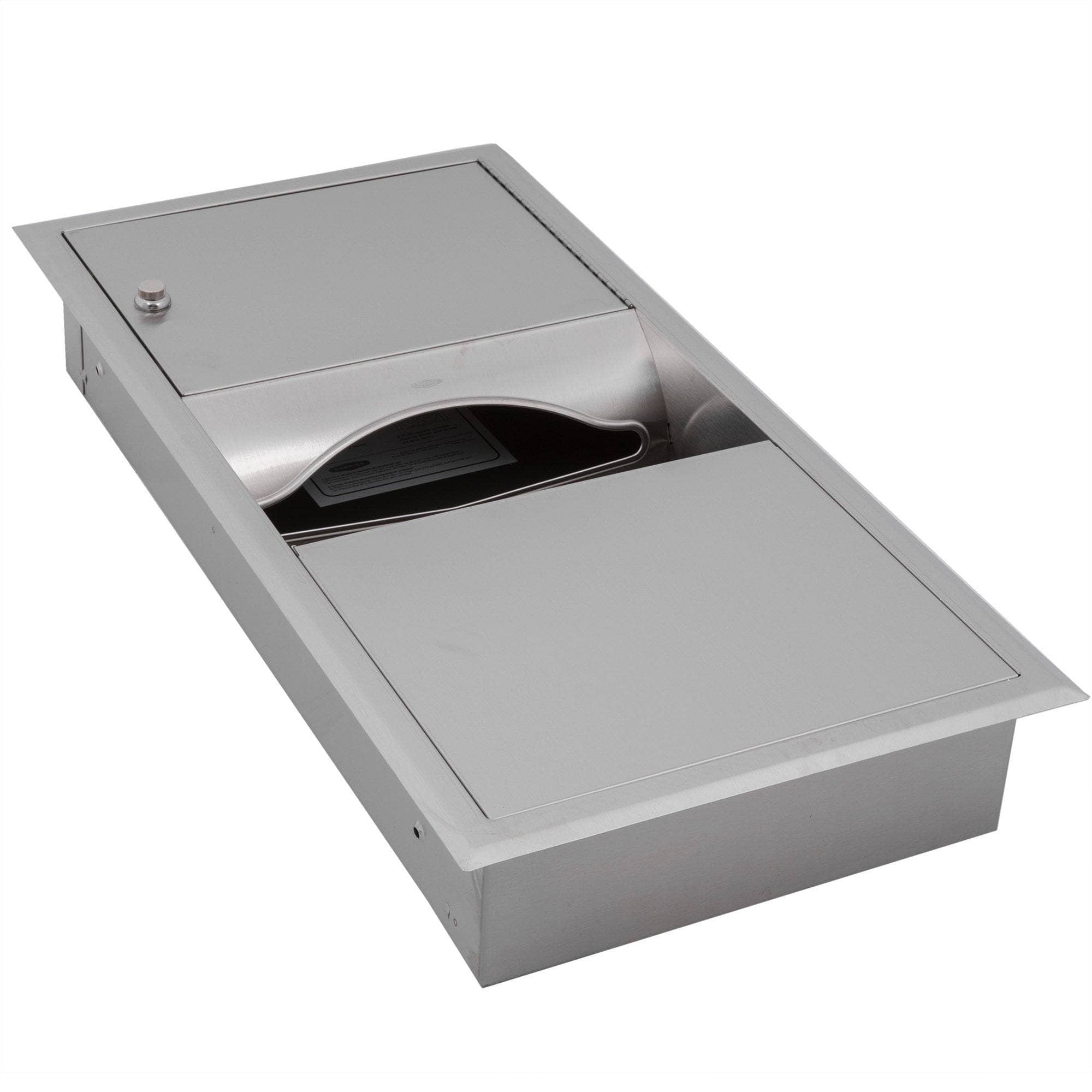 Bobrick B-369 Combination Commercial Paper Towel Dispenser/Waste Receptacle, Recessed-Mounted, Stainless Steel - TotalRestroom.com