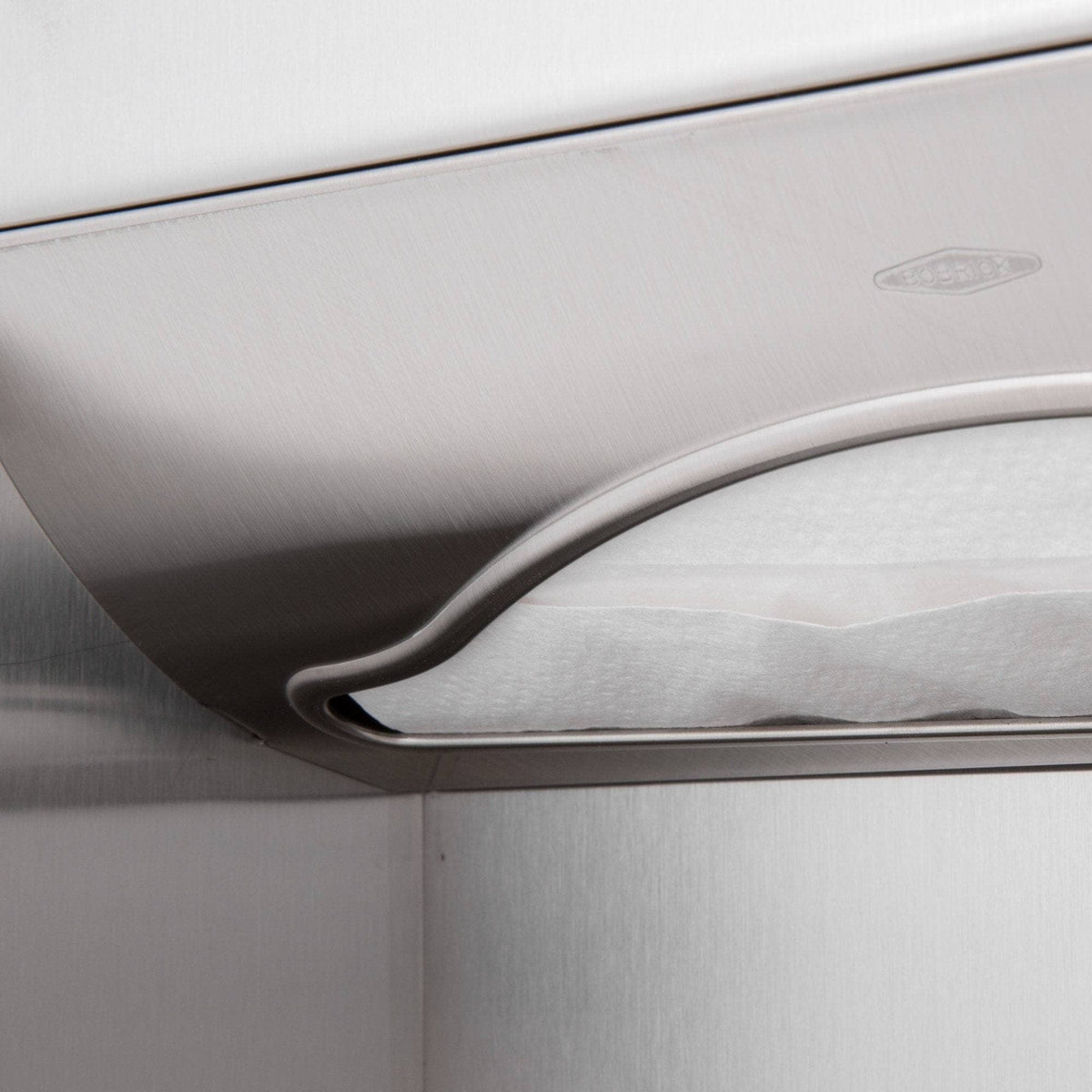 Bobrick B-369 Combination Commercial Paper Towel Dispenser/Waste Receptacle, Recessed-Mounted, Stainless Steel - TotalRestroom.com