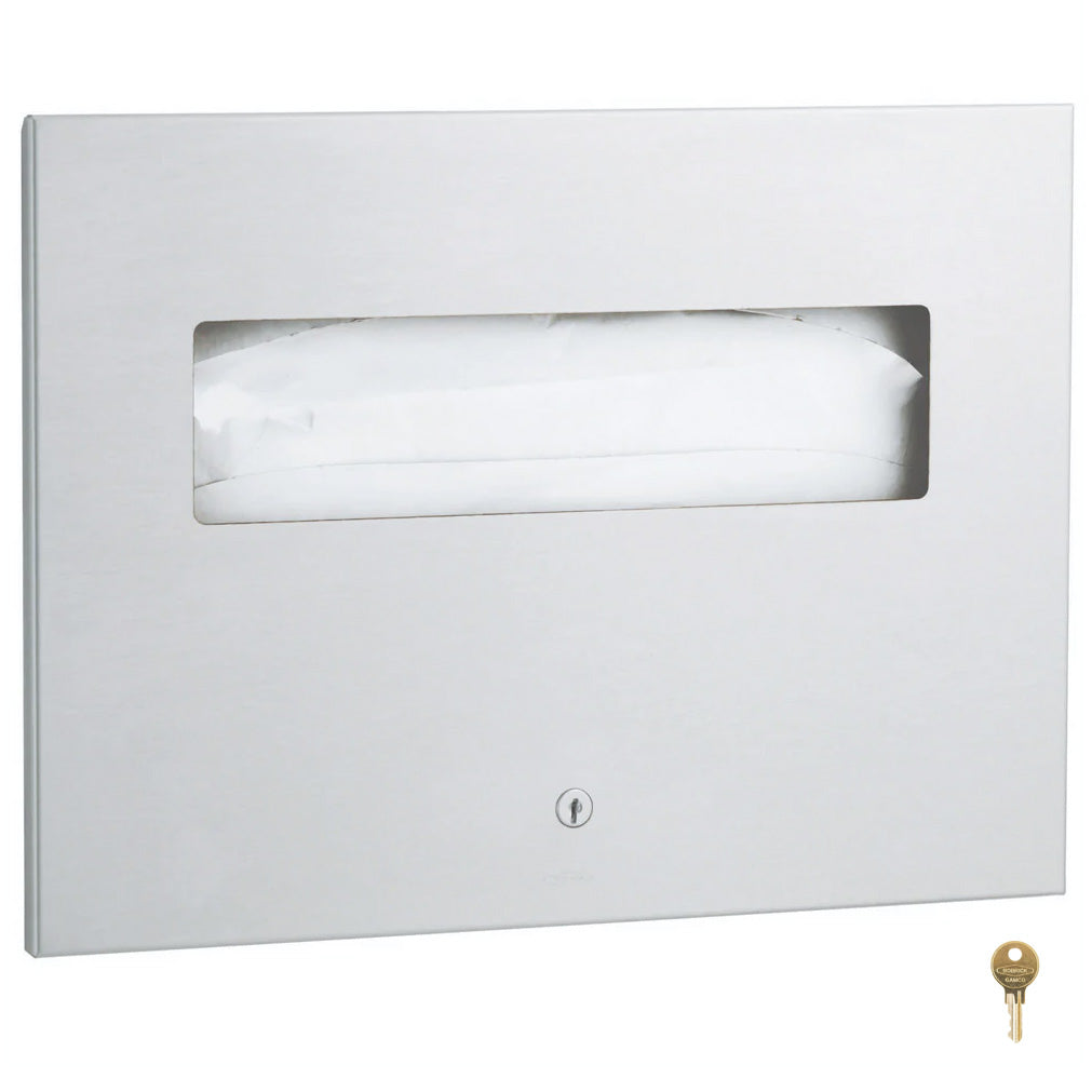 Bobrick B-3013 Commercial Toilet Seat Cover Dispenser, Recessed-Mounted, Stainless Steel