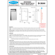 Bobrick B-3644 Commercial Restroom Sanitary Waste Bin, 12 Gallon, Recessed-Mounted, 16