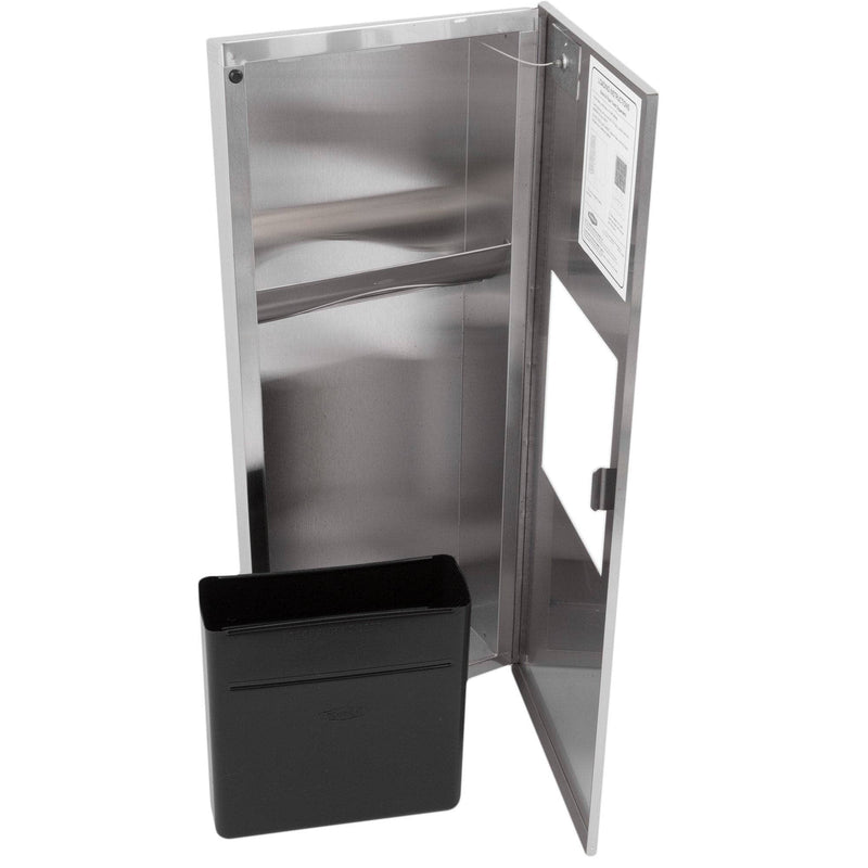 Bobrick B-36903 Combination Commercial Paper Towel Dispenser/Waste Receptacle, Recessed-Mounted, Stainless Steel - TotalRestroom.com