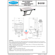 Bobrick B-5191 Barrier Free Commercial Shower Seat, 500 lb Load Capacity, Phenolic