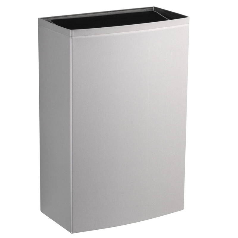 Bobrick B-277 Commercial Restroom Sanitary Waste Bin, 12 Gallon, Surface-Mounted, 15-1/8" W x 23" H, 8-1/2" D, Stainless Steel