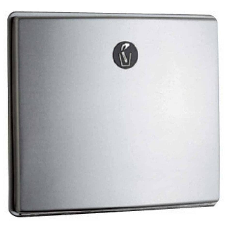 Bobrick B-4354 Commercial Restroom Sanitary Napkin/Tampon Disposal, Partition-Mounted, Stainless Steel - TotalRestroom.com
