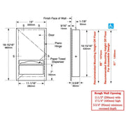 Bobrick B-35903 Commercial Paper Towel Dispenser, Recessed-Mounted, Stainless Steel - TotalRestroom.com