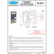 Bobrick B-3474 Combination Commercial Seat-Cover Dispenser and Toilet Paper Dispenser, Recessed-Mounted, Stainless Steel