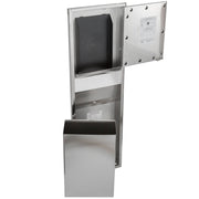 Bobrick B-3944 Combination Commercial Paper Towel Dispenser/Waste Receptacle, Recessed-Mounted, Stainless Steel - TotalRestroom.com