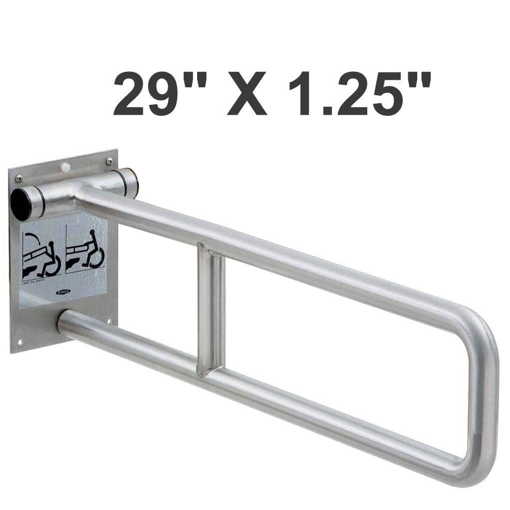 Bobrick B-4998.99 Commercial Grab Bar, 1-1/4" Diameter x 29" Length, Concealed-Mounted, Stainless Steel - TotalRestroom.com