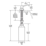 Bobrick B-8226 Commercial Liquid Soap Dispenser, Countertop Mounted, Manual-Push, Stainless Steel - 6