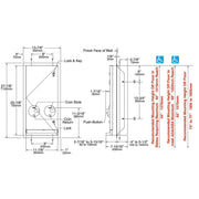 Bobrick B-3706C Commercial Restroom Sanitary Napkin/ Tampon Dispenser, Free-Operated, Semi Recessed/Recessed-Mounted, Stainless Steel - TotalRestroom.com