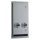 Bobrick 3706 Commercial Restroom Sanitary Napkin/ Tampon Dispenser, 25 Cents, Semi Recessed/Recessed-Mounted, Stainless Steel - TotalRestroom.com