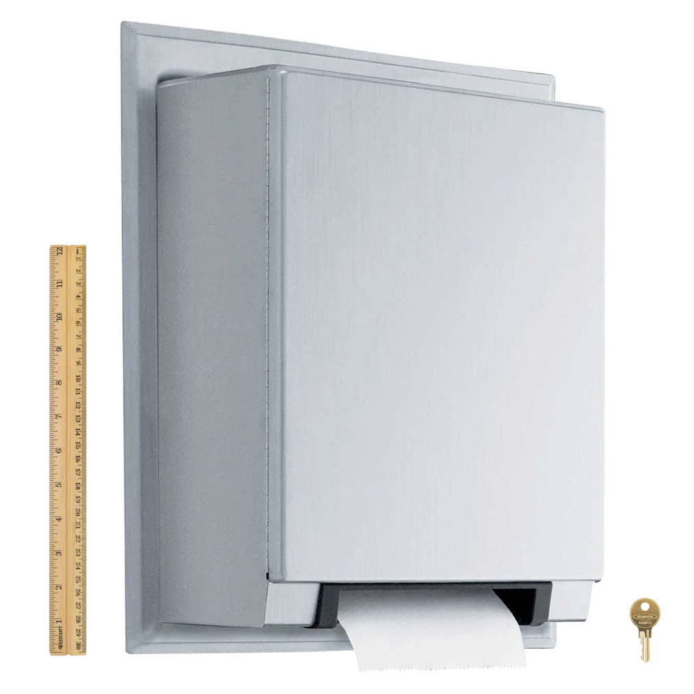 Bobrick B-29744 Automatic Commercial Paper Towel Dispenser, Semi-Recessed-Mounted, Stainless Steel