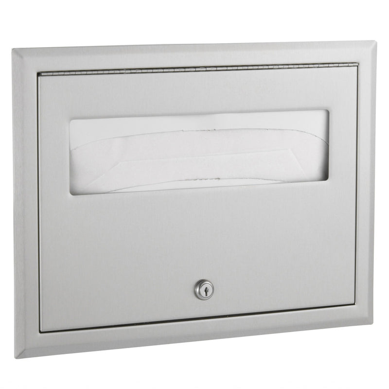 Bobrick B-301 Commercial Toilet Seat Cover Dispenser, Recessed-Mounted, Stainless Steel