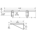 Bobrick B-295x16 Commercial Restroom Shelf, 5"W x 16"L, Stainless Steel w/ Satin Finish F - TotalRestroom.com