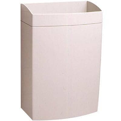Bobrick B-5277 Commercial Restroom Waste Receptacle, 13 Gallon, Surface-Mounted, 17" W x 23" H, 2-1/2" D, Polymer - TotalRestroom.com