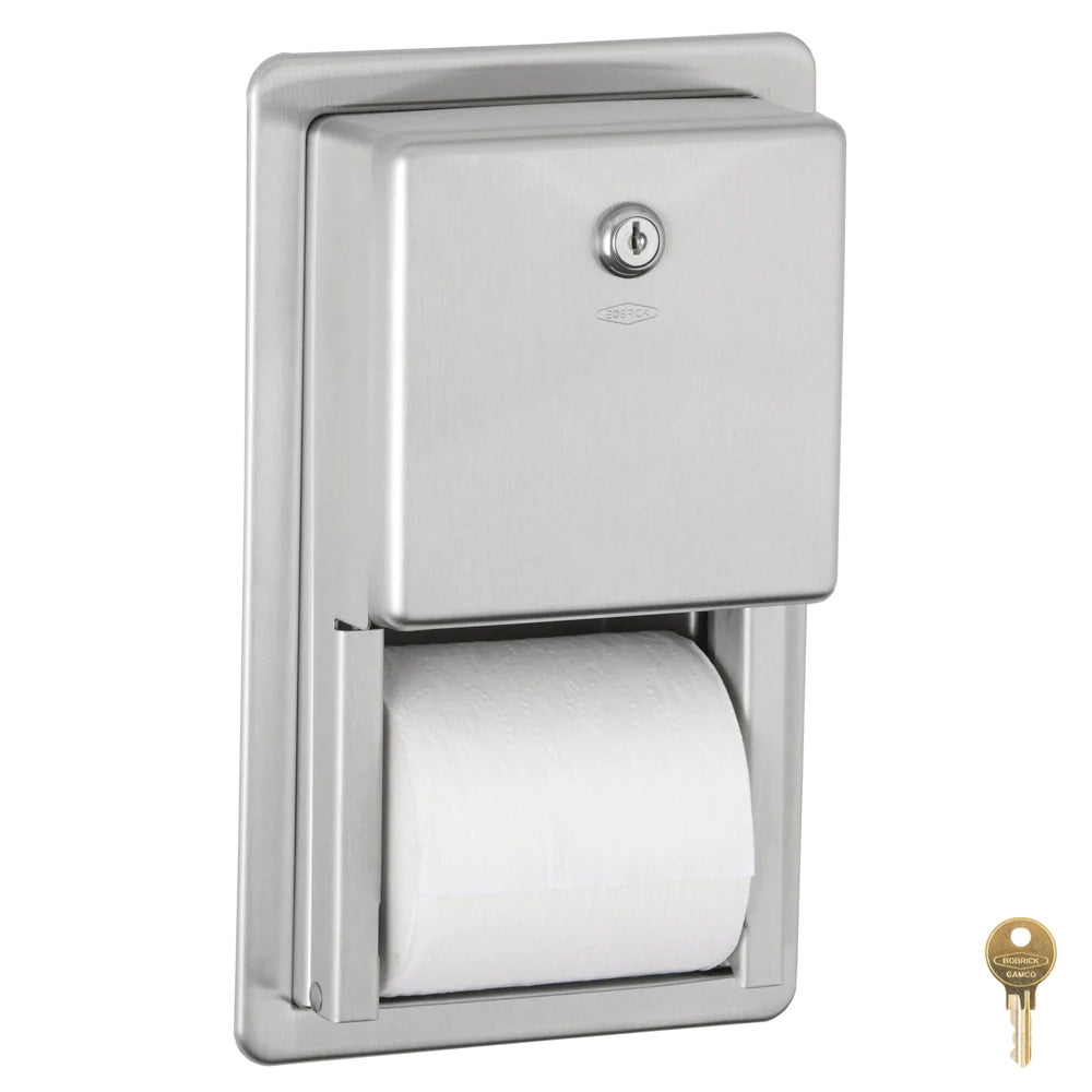 Bobrick B-3888 Commercial Toilet Paper Dispenser, Recessed-Mounted, Stainless Steel w/ Satin Finish