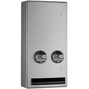 Bobrick B-47069 25 Commercial Restroom Sanitary Napkin/ Tampon Dispenser, 25 Cents, Surface-Mounted, Stainless Steel - TotalRestroom.com