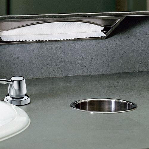 Bobrick B-529 Commercial Restroom Circular Waste Chute for Countertops, Counter-Mounted, Stainless Steel