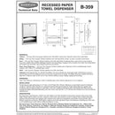 Bobrick B-359 Commercial Paper Towel Dispenser, Recessed-Mounted, Stainless Steel