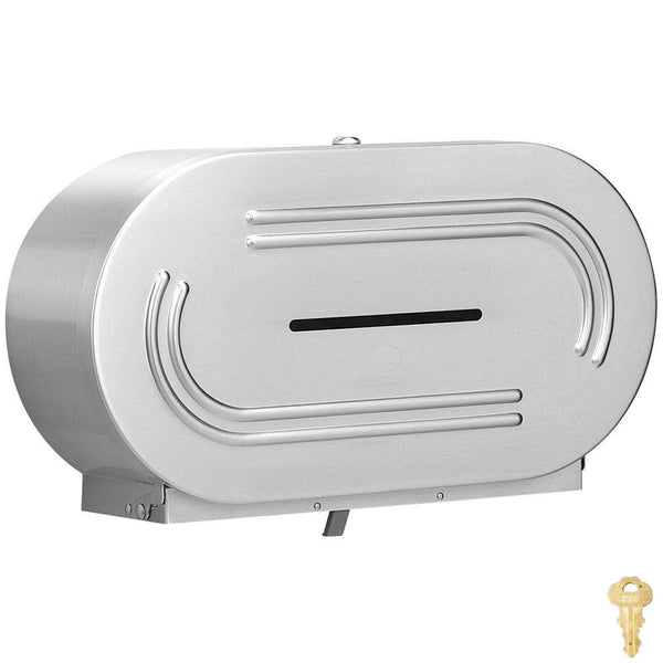 Bradley Toilet Tissue Dispenser Dual Roll w/ Anti-Theft Spindle and Shelf  Surface Mount Satin Stainless Steel - 5263-520000