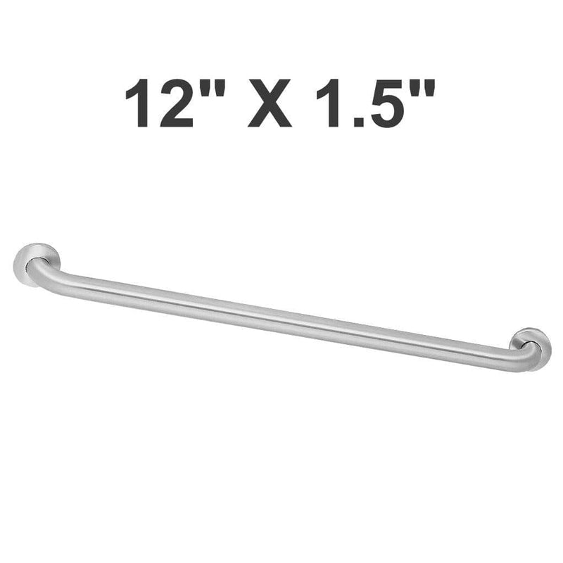 Bradley 8122-0594254 Commercial Grab Bar, 1-1/2" Diameter x 12" Length, Stainless Steel - TotalRestroom.com