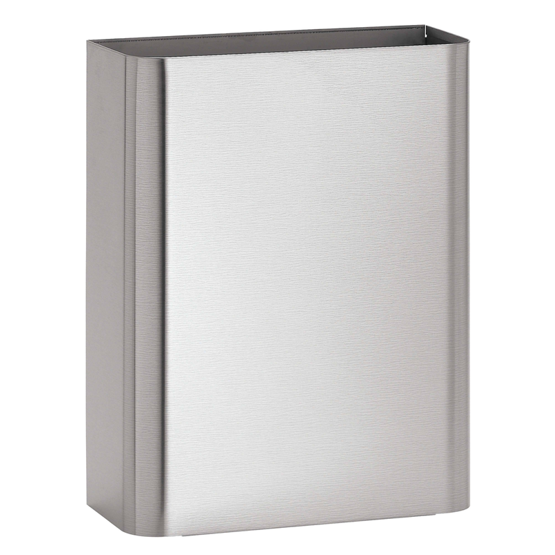 Bradley 355-350000 Commercial Restroom Waste Receptacle, 20.6 Gallon, Surface-Mounted, 18" W x 23" H, 11-1/2" D, Stainless Steel
